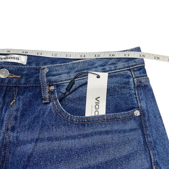 Vigoss Medium Wash Sandblasted Royce 70s Stovepipe Jeans - Picture 5 of 9